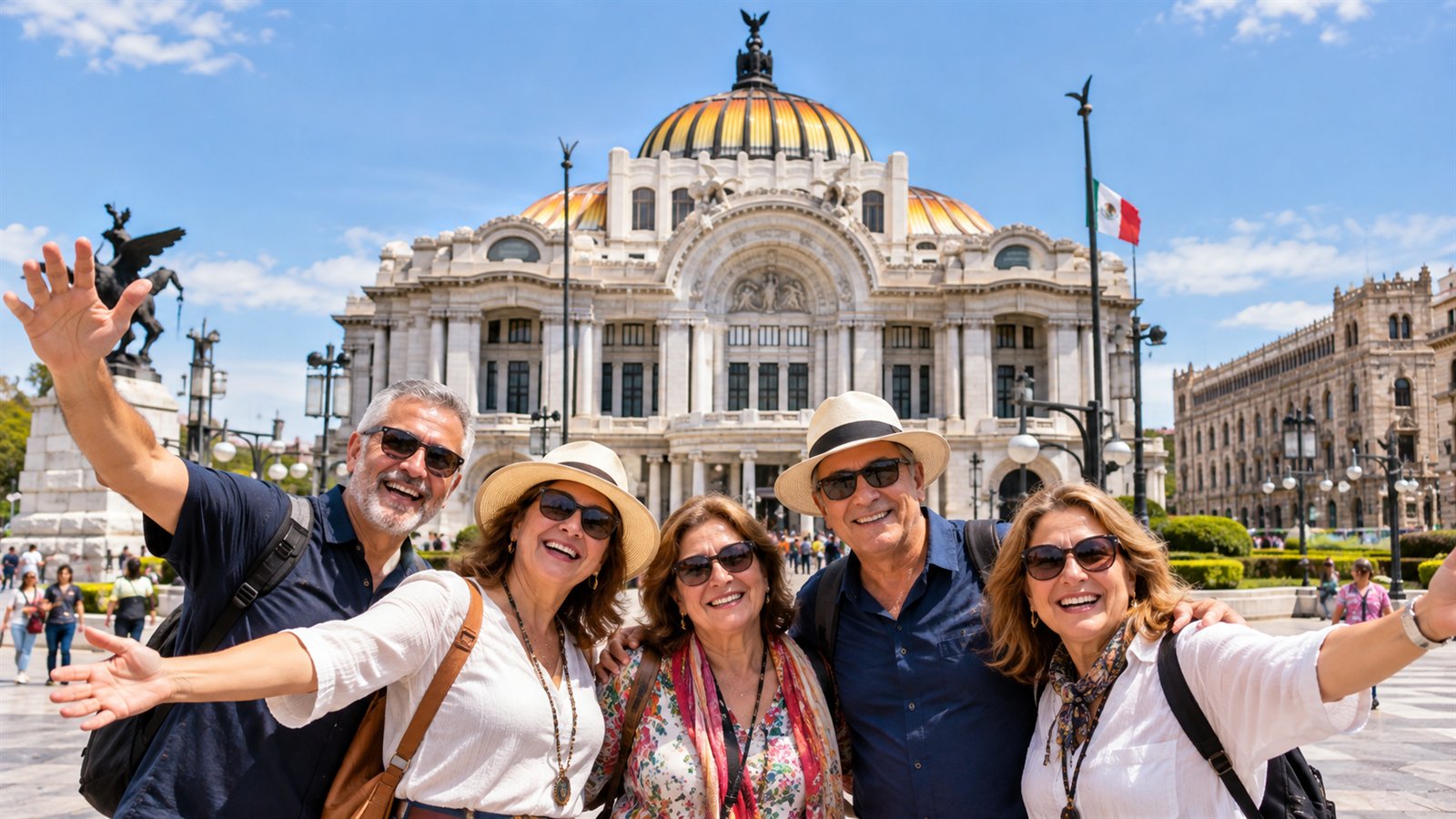 Grupo de viajeros en Ciudad de México