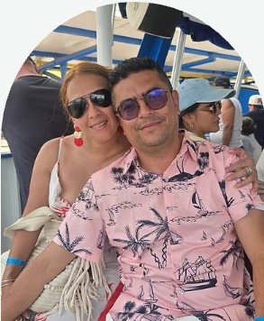Fredy y Lucenid durante su crucero por el Caribe