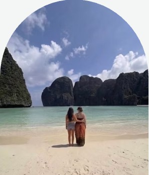 Viviana y su hija en Tailandia